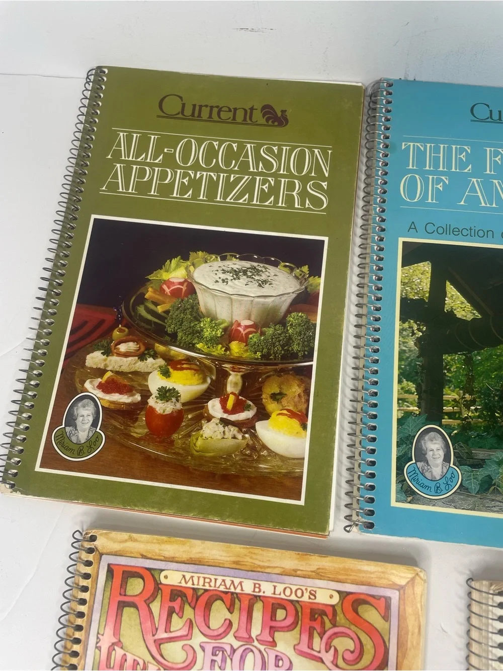 Lot of 5 Vintage Current Miriam B. Loo Cookbooks Spiral Bound 80s